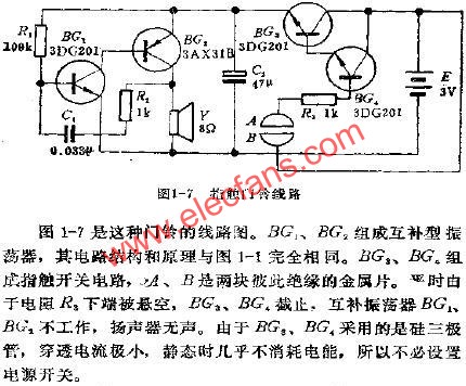 指觸門鈴線路  www.zgszdi.cn